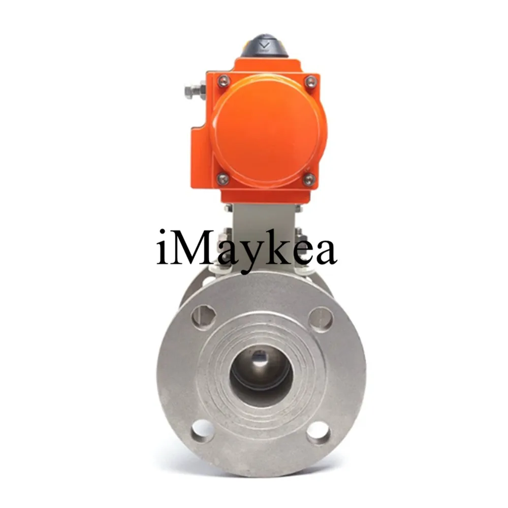DN200 GB Type Stainless Steel 304 Pneumatic Flange Ball Valve Q641F-16P/C Double Acting PTFE Seal