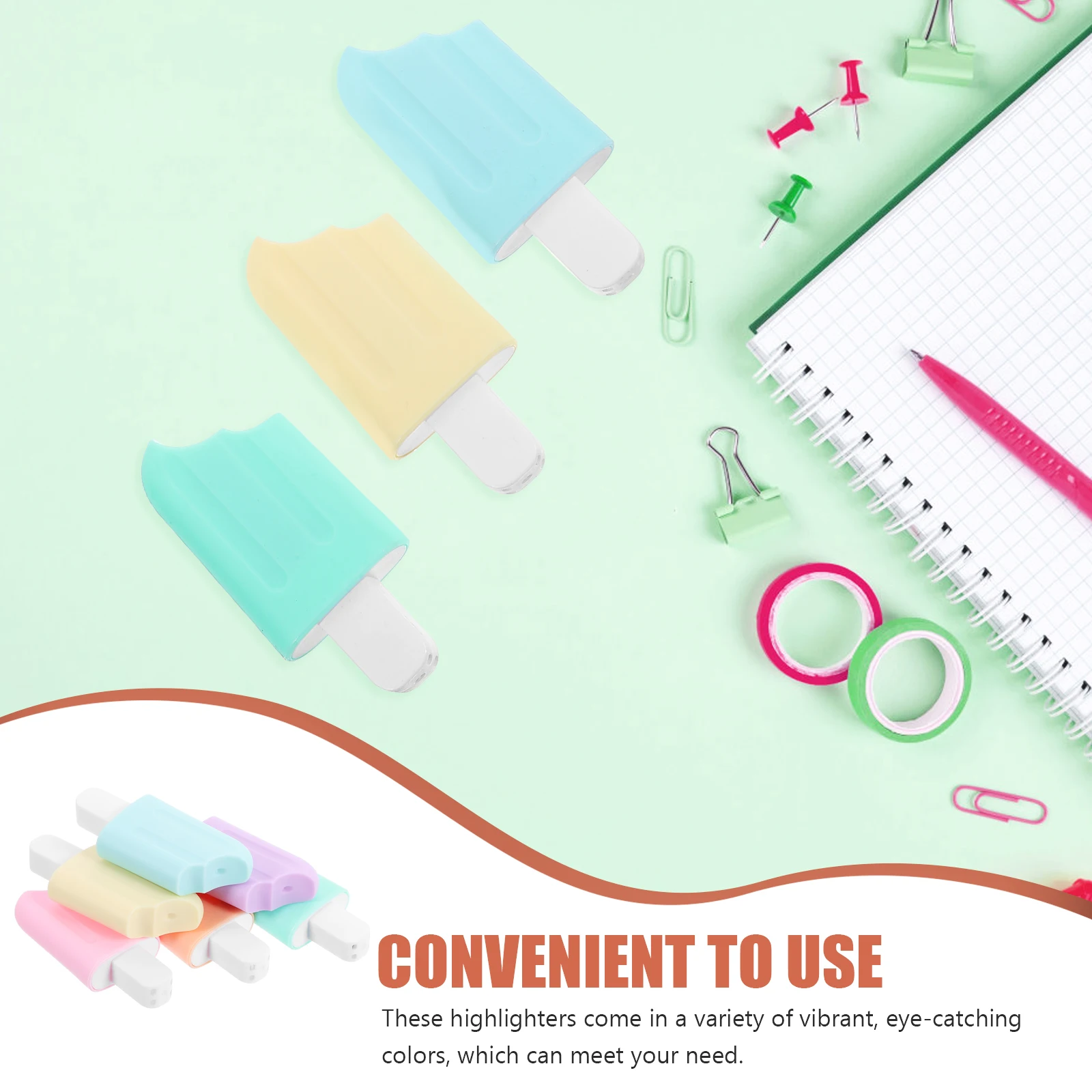 6Pcs Highlighter Pens Vibrant Mini Highlighters for Adorable Cartoon Marking Pens for Note Taking Book Marking