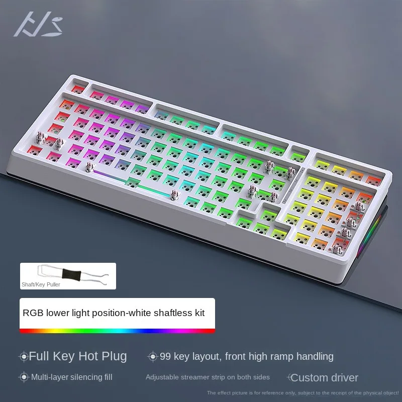 HJS YG98 Mechanical Keyboard Kit 98 Keys Three Mode Customized Hot Swap Wired Wireless Bluetooth 2.4g RGB Keyboard VS F99 S99