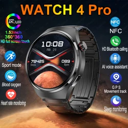 2025 New Watch 4 Pro Man Woman Smart Watch Bluetooth Call GPS NFC Heart Rate 100+ Sports Waterproof Smart Watch For Android iOS