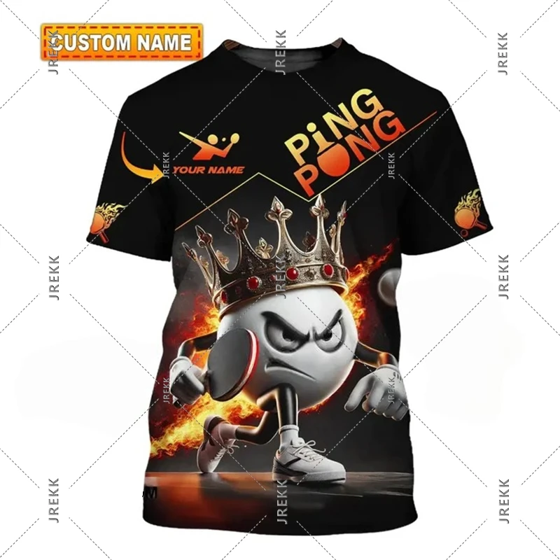 Table Tennis T Shirt For Men Clothes Quick Dry Ping Pong Short Sleeve O Neck T-Shirts Summer Sports Custom Name Tee Top Male