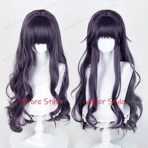 Imagen 2 del producto Waguri Kaoruko Cosplay peluca sintética 90cm de largo púrpura gris mujer pelo Anime pelucas resistentes al calor