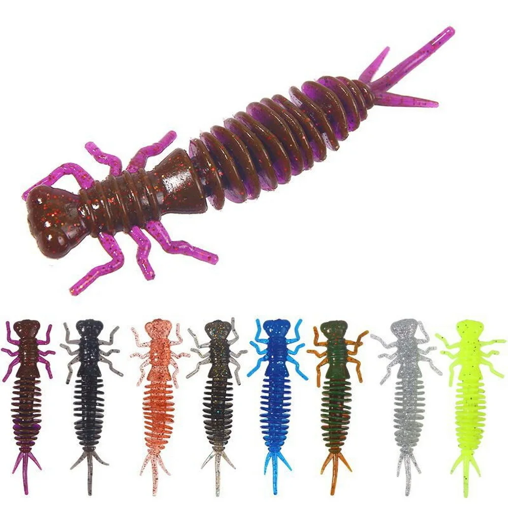 

Worm Larva Soft Lures 55mm 75mm 100mm Artificial Plastics Silicone Bait Swimbait Jigging Wobblers Bass Carp Pesca Fishing Tackle