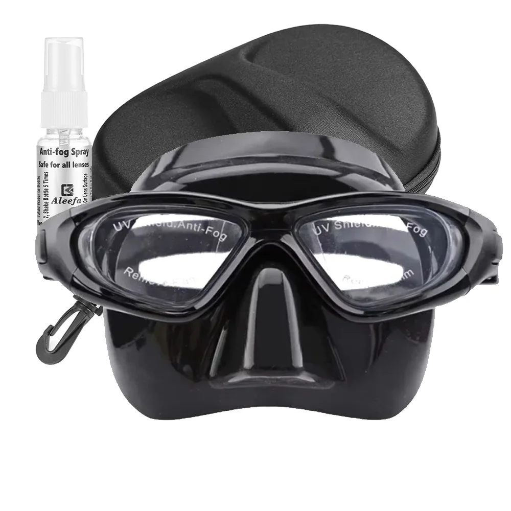 Swimming Goggles Glasses Liquid Silicone snorkeling Mask with Nose Cover,Anti-fog Spray,Free Diving Mask PC plastic Lens