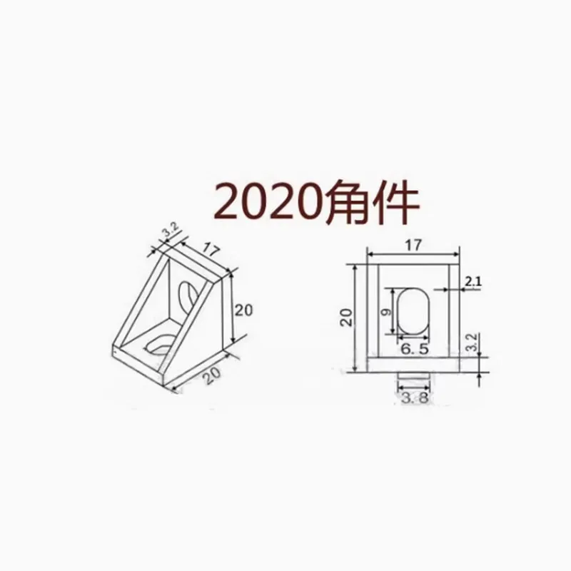 5Pcs 2020 Corner Fitting Angle Aluminum 20 X 20 L Connector Bracket Fastener Match Use 2020 Industrial Aluminum Profile