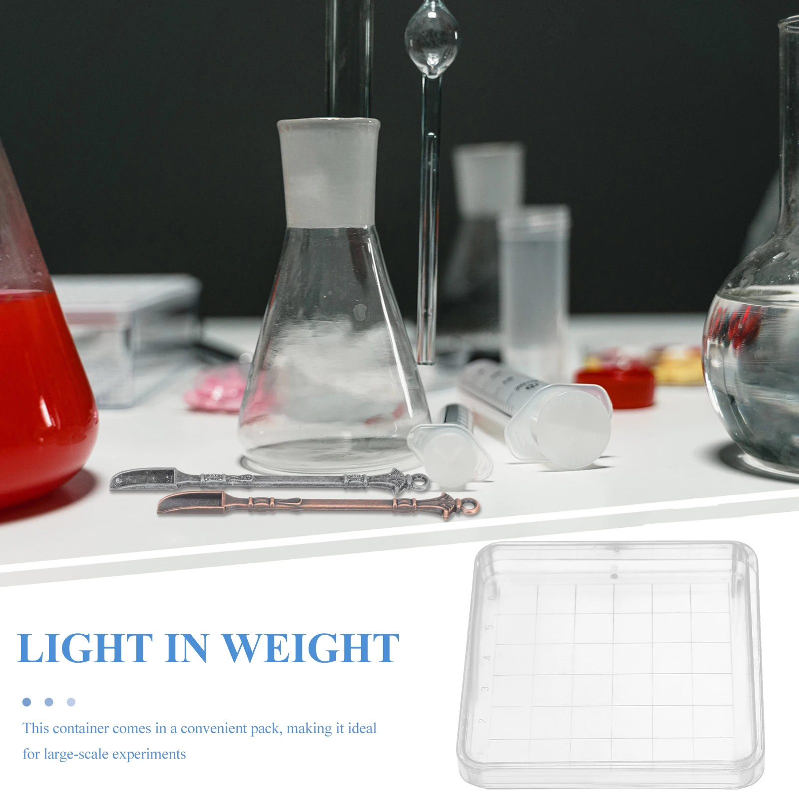 

10pcs 10 Petri Dishes 10x10 Square Plastic Lab Cell Culture Plates with Lid for Biology Microbiology School Science Chemistry