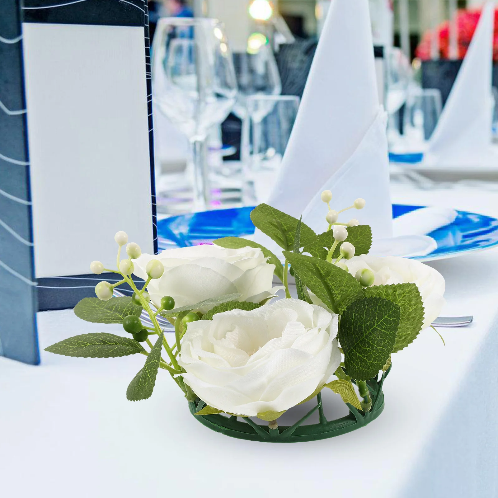 

Floral Ring Wedding Wreath Artificial Flower Wreath Table Centerpiece Party Home Decoration Wedding Layout Props