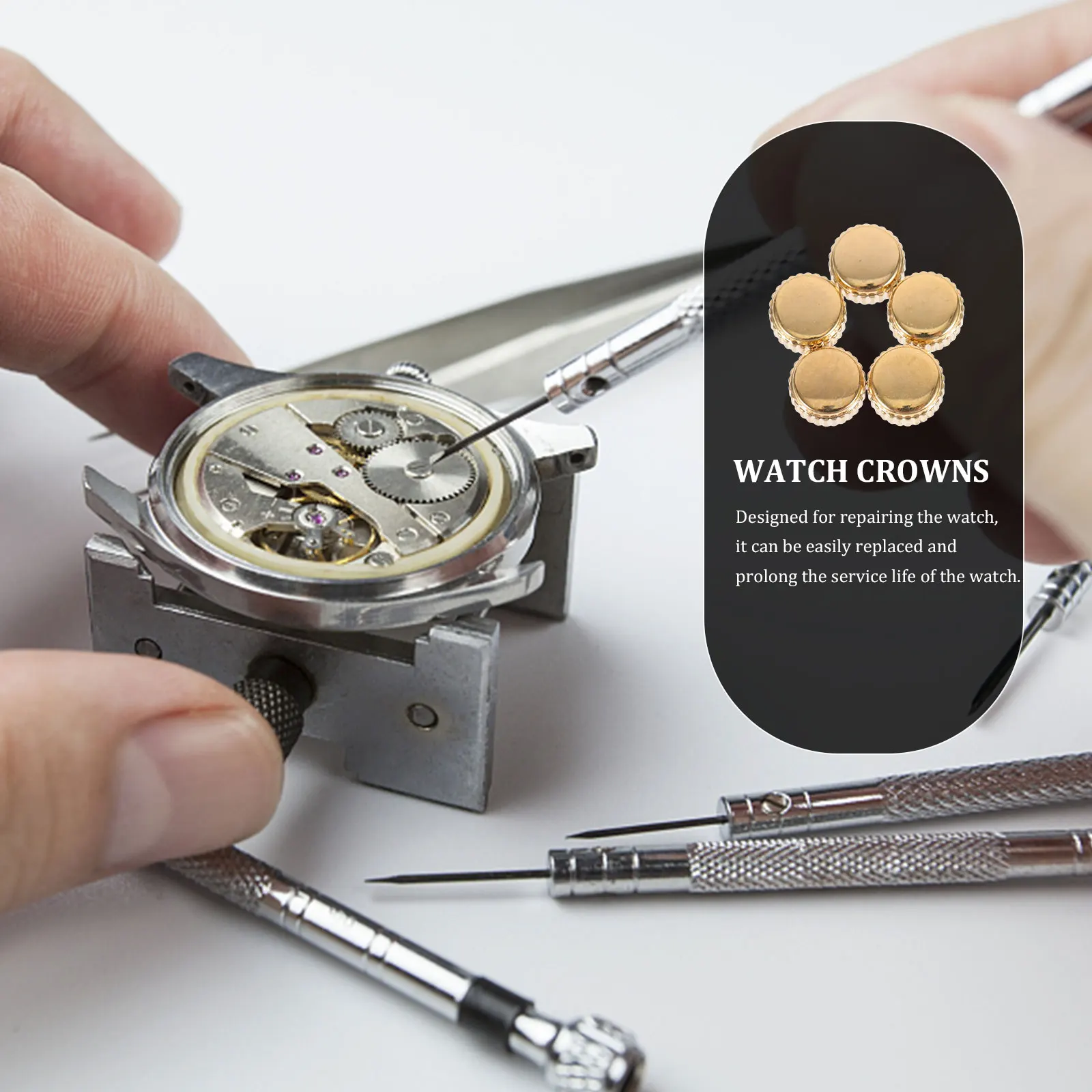 

5 Pcs Crown Accessories Professional Watch Parts Crowns Portable Tools Repairing Replaceable Watchmaker
