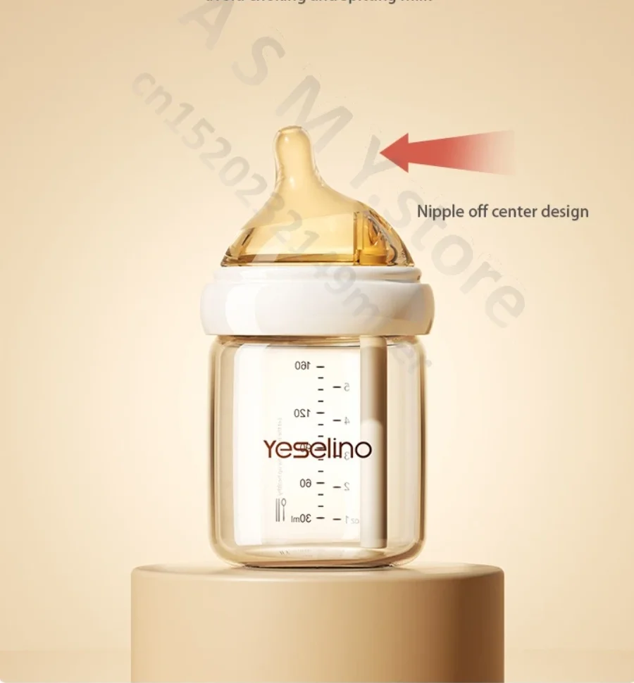 Yeselino&youkebei 6th Generation Professional Newborn Bottle/High Borosilicate Glass Anti-colic Bottle/Baby 0-6 Months