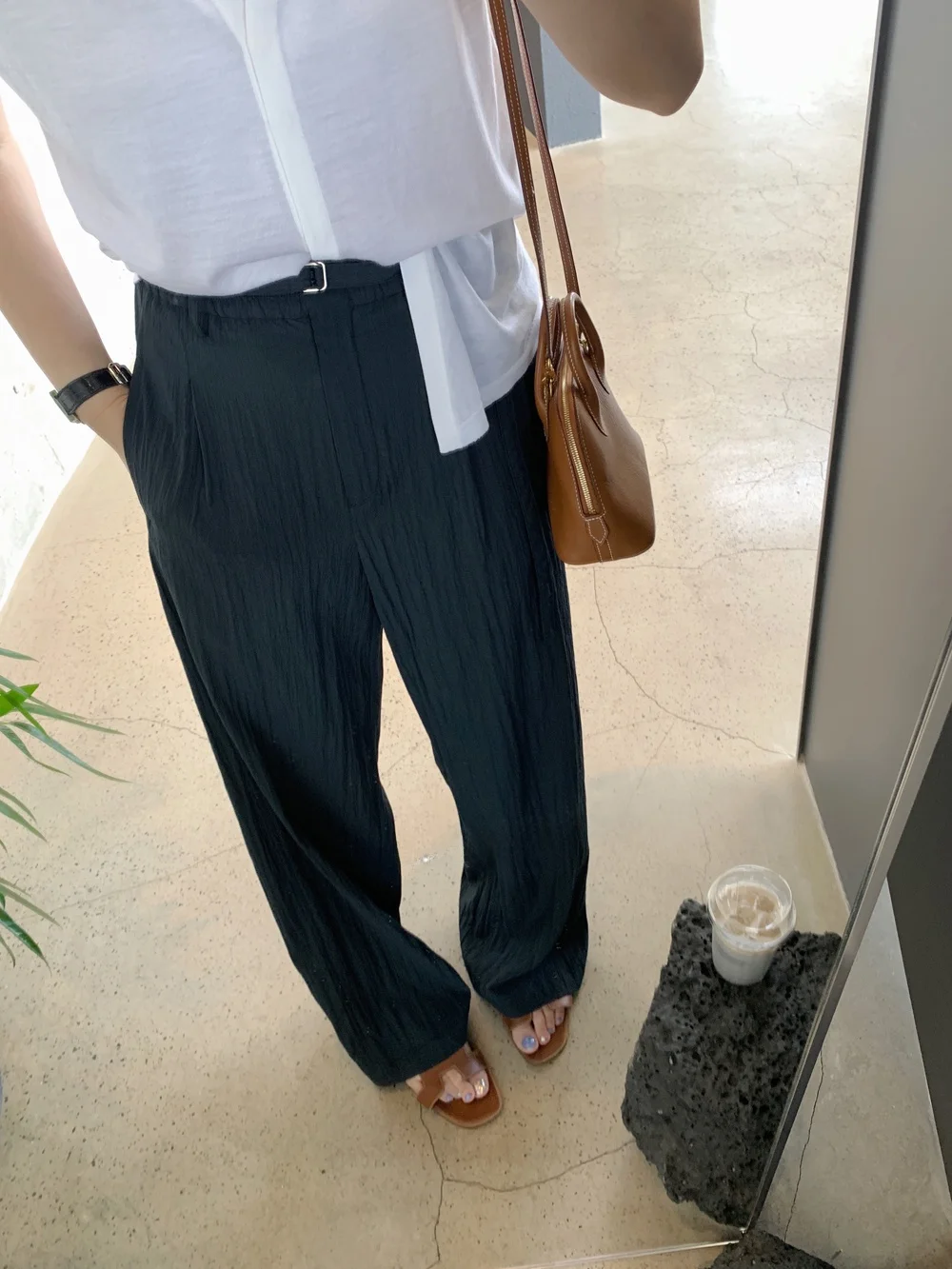 

Летние женские повседневные брюки Ci Walk Sle свободного кроя с плиссировкой, прямые, тонкие, с высокой талией, длинные