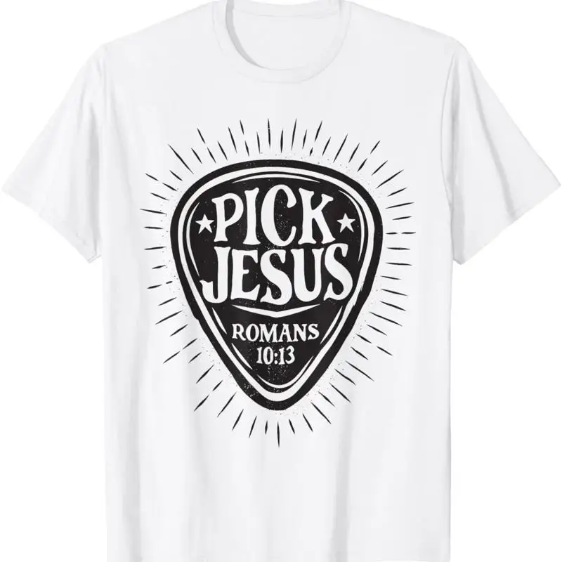 Guitar Pick Jesus Christian Music Guitarist Pastor Retro T-Shirt