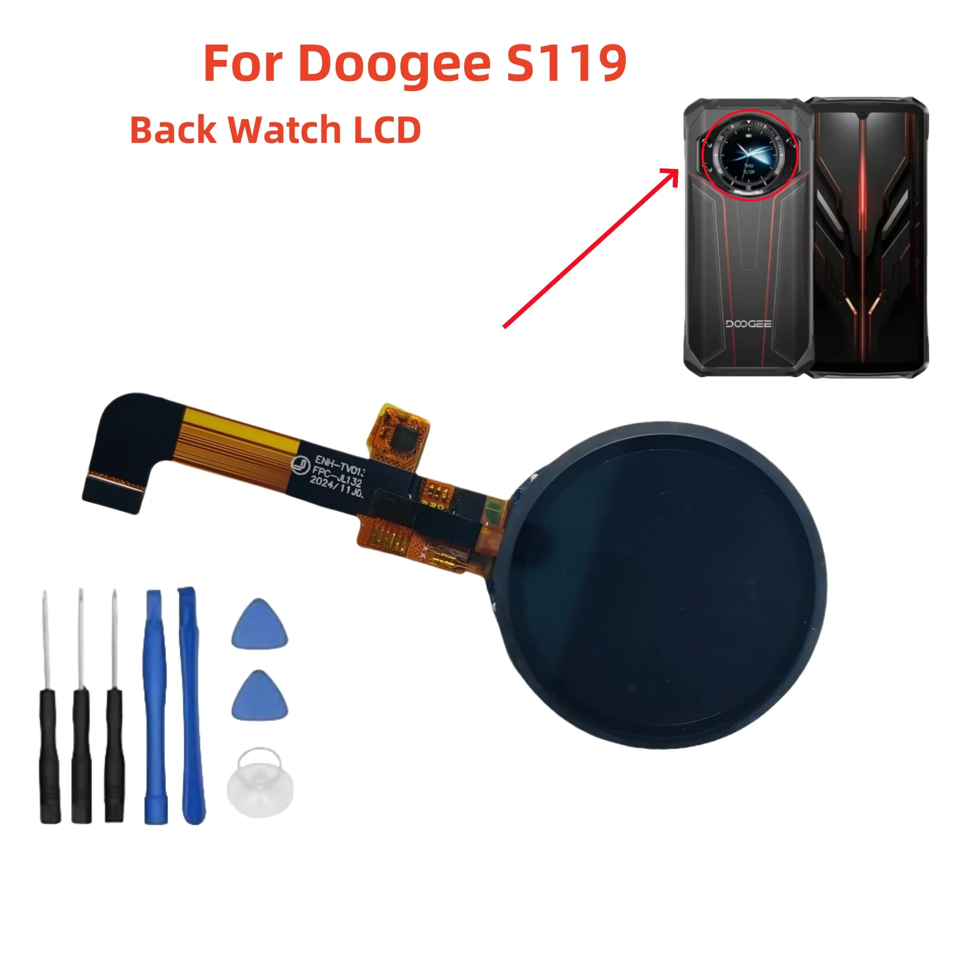 New Original For Doogee S119 Cell Phone Back Watch Versatile 1.32inch LCD Display Screen Asscembly Digitizer Glass Repair
