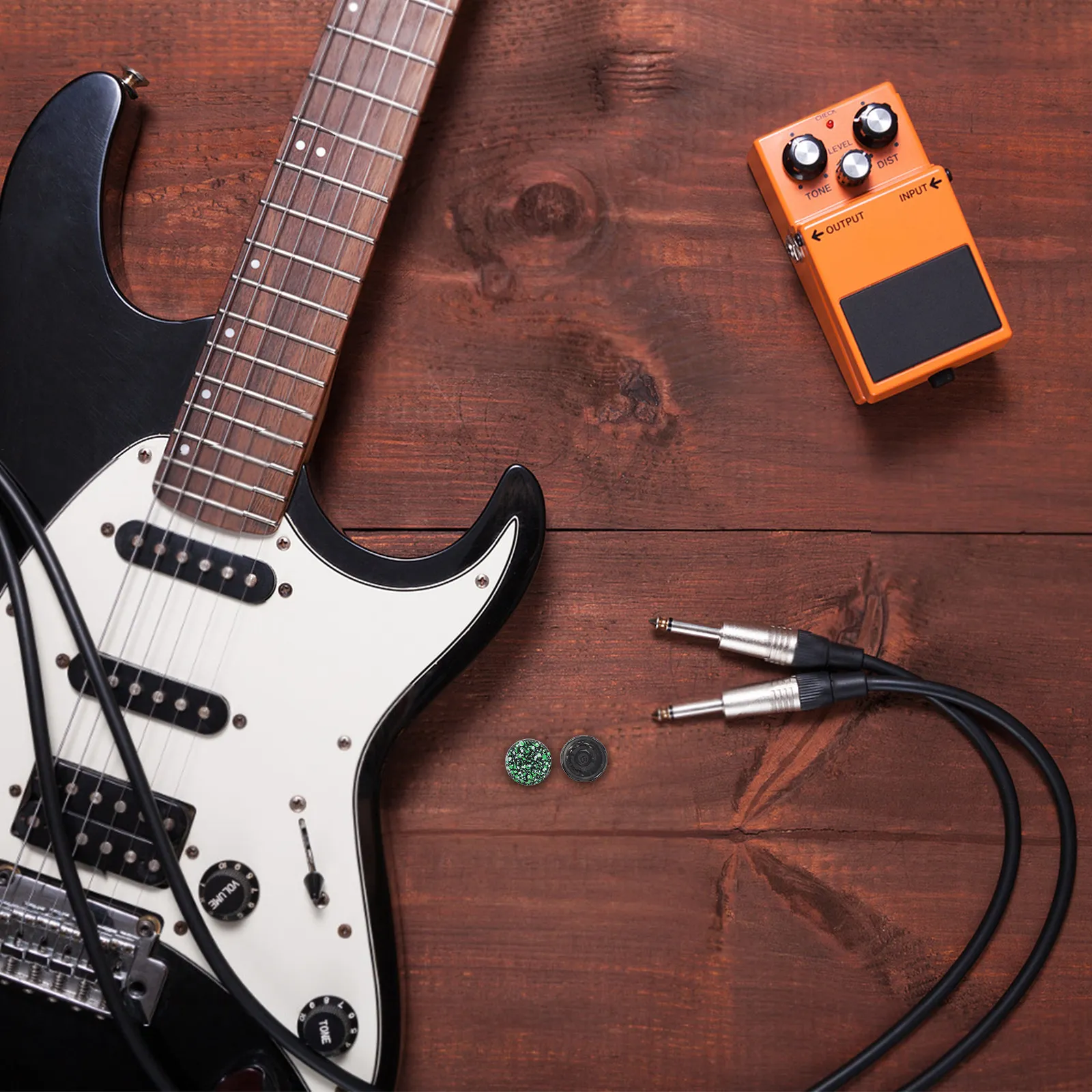 4Pcs Effect Pedal Footswitch Caps Green Universal Fit Guitar Pedal Button Covers Non-Slip Protection Pedalboard Control