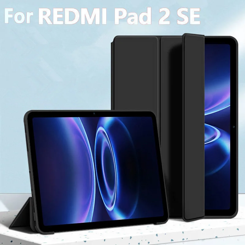 For Xiaomi Redmi Pad 2 SE 2026 Case 9.7 inch Magnetic Trifold Stand PU Leaher Silicone Soft Back Funda Smart Cover Tablet Coque