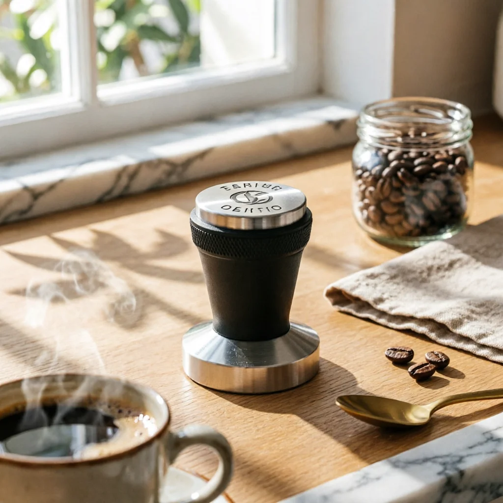 3 Pieces Espresso Distributor Tamper Set Calibrated 51mm Coffee Distributor Set Coil-Driven Loaded Tamper Allall-in-Single
