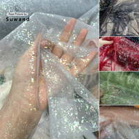 New Multicolored Metallic Foil Soft Tulle Fabric Sheer Wedding Celebration Curtain Cloth Mesh Layout DIY Sewing Net  Material