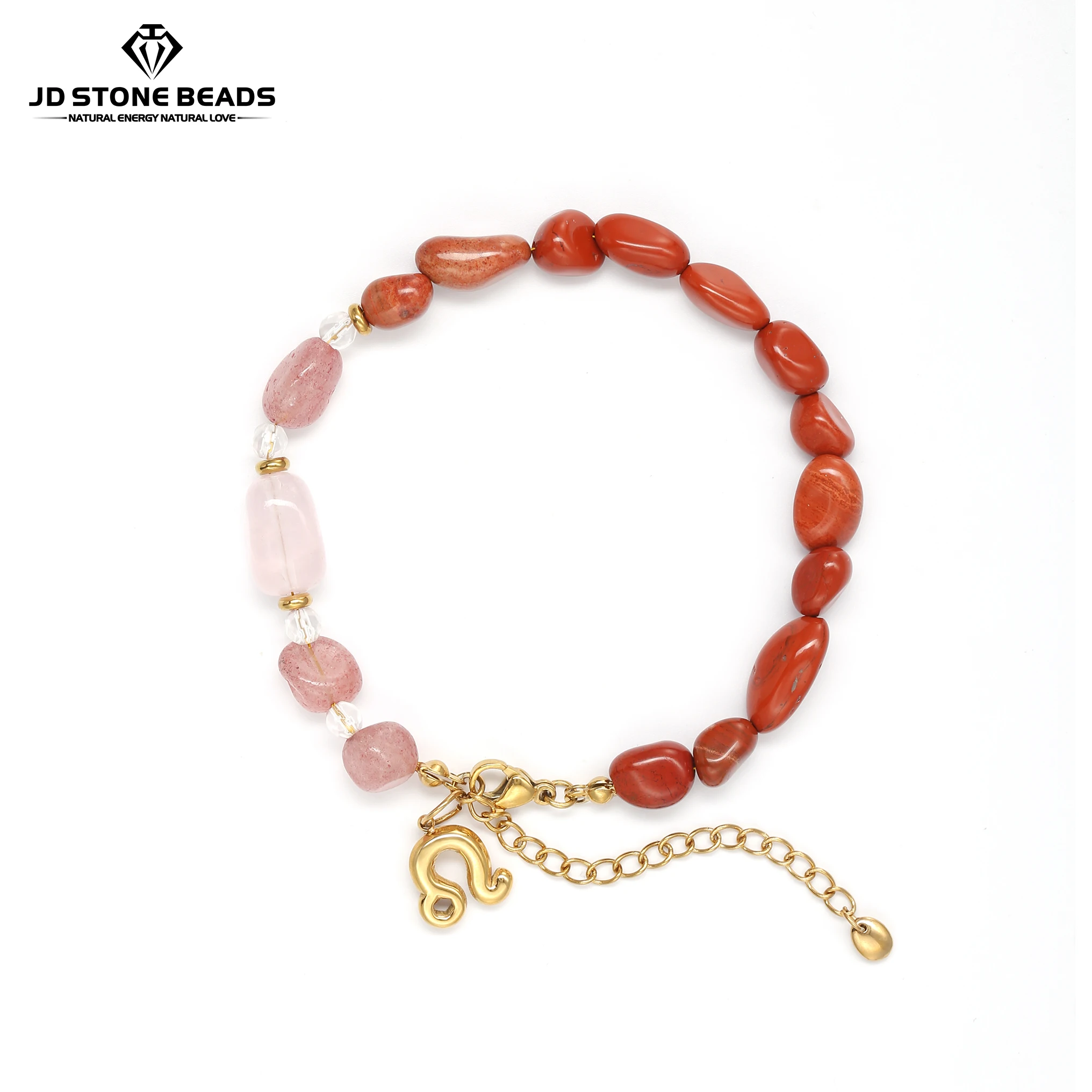 Twelve Zodiac Sign Gemstone Bracelet Natural Stone Bracelet Gold Plated Zodiac Signs Coffee Mug Charm Adiustable Birthday Gift