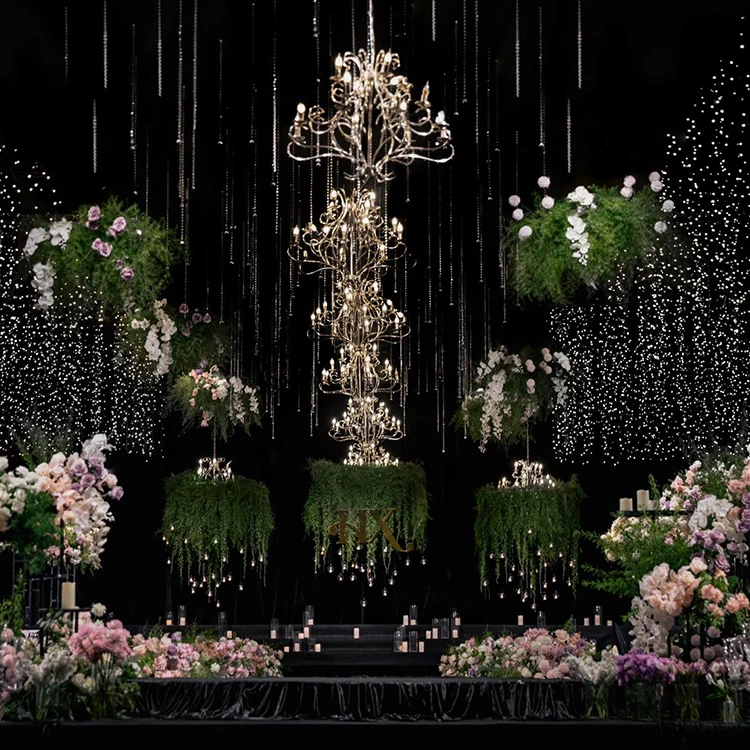 عالية الجودة تصميم كريستال أضواء الثريا الديكور متجر فيلا قاعة الزفاف الاكريليك الحديثة قلادة LED مصباح #3