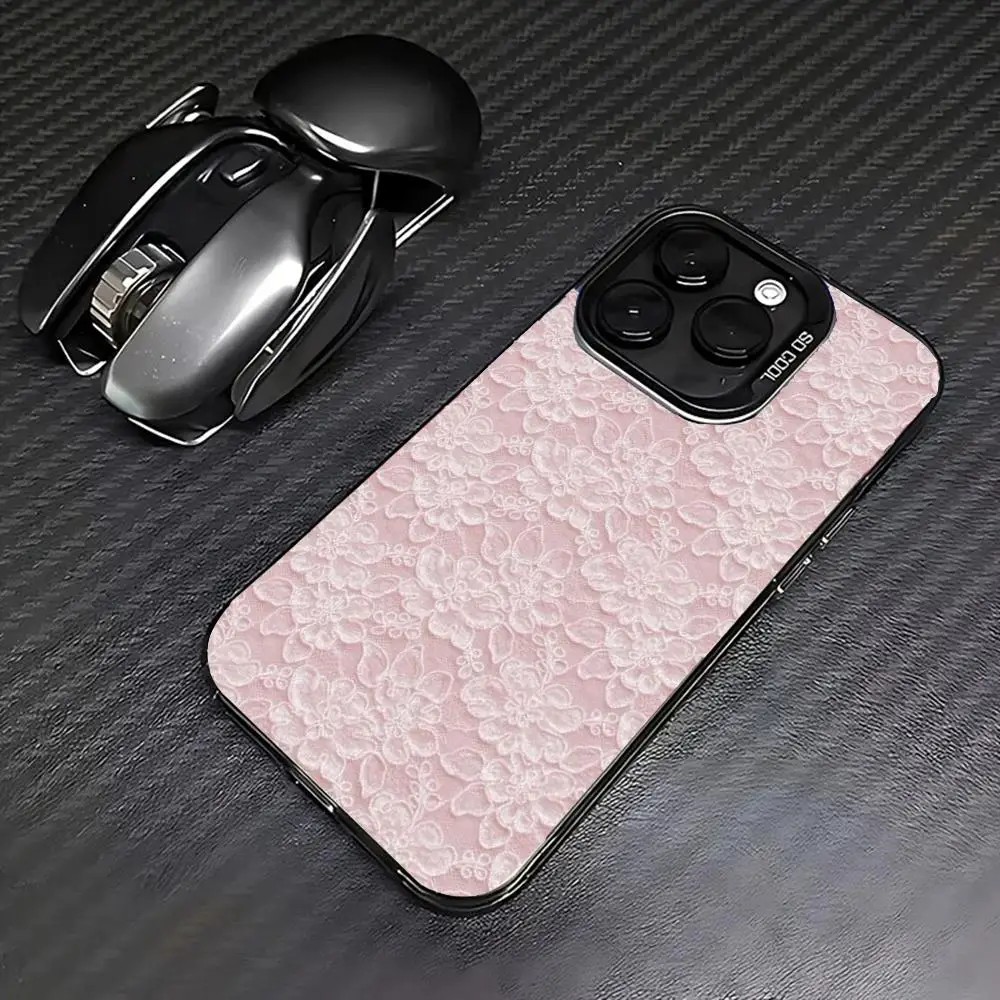 

Pink flower design phone case for iPhone 16 15 14 13 12 11 Pro/ Max/Plus shock-proof rear cover anti-fingerprint