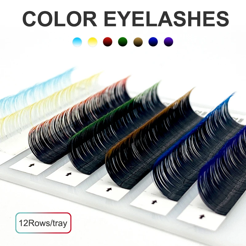 NATUHANA Lashes Gradient Blue Red Purple Color Eyelash Extension Individual Faux Mink Ombre False Eye Colored korean Makeup Tool