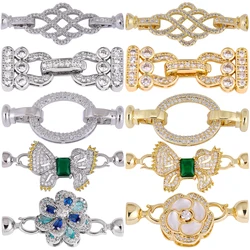 Juya 18K Gold Silver Plated Connector Fastener Locks Closure Clasps Accessories For DIY Needlework Pearls Beads Jewelry Making