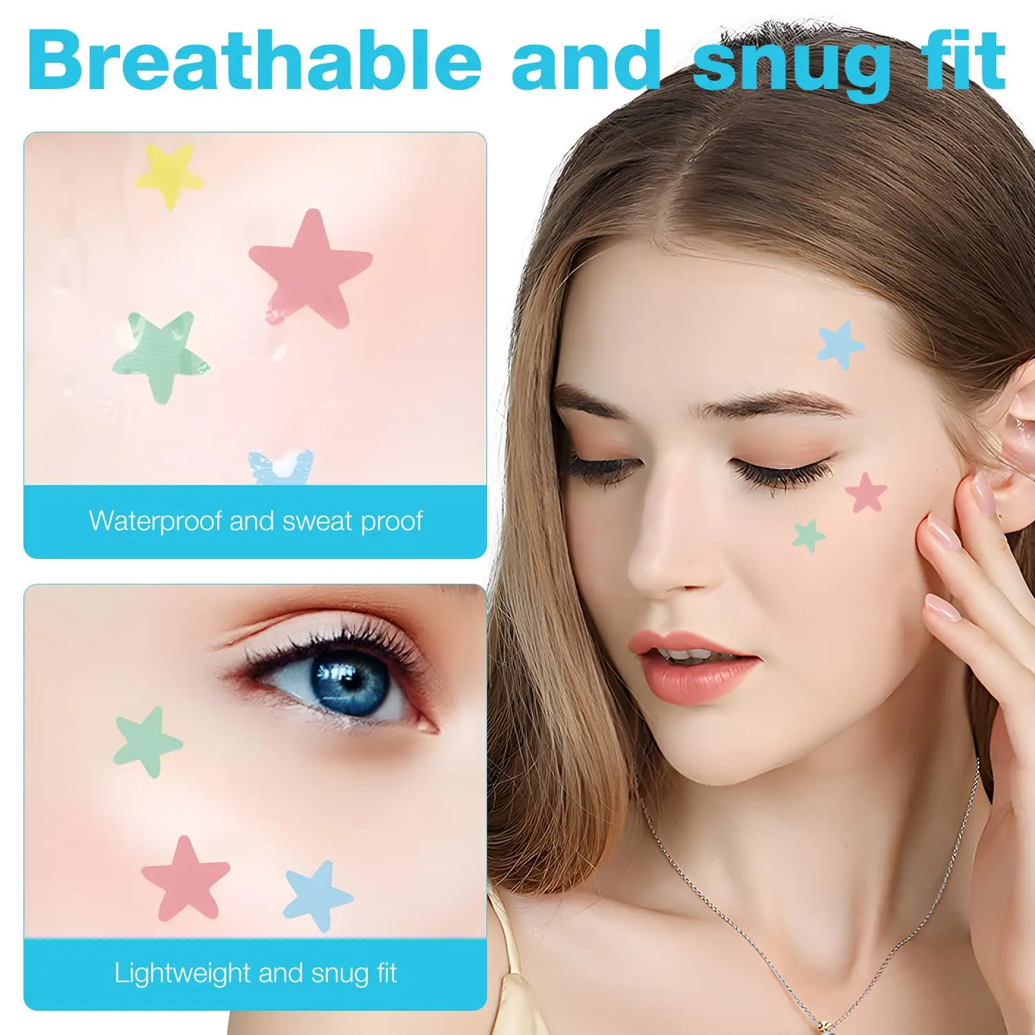 284 قطعة من ملصقات البقع اللطيفة (النجمة/القمر/القط) - رقع البثور غير الطبية، للاستخدام النهاري والليلي، صديقة للبشرة للعناية اليومية بالبشرة