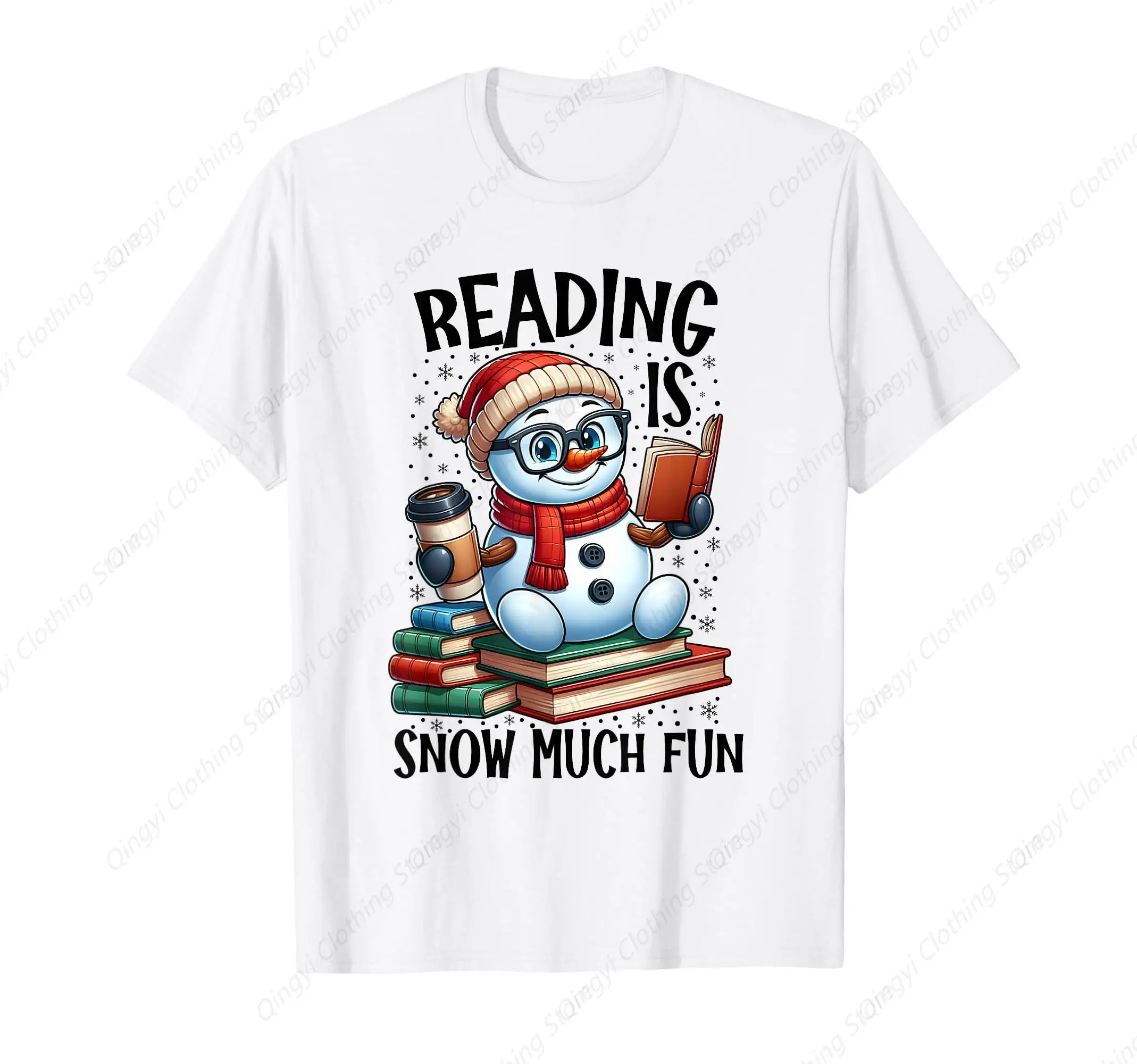 

Reading is Snow Much Fun Christmas Bookworm Snowman Reading T-Shirt