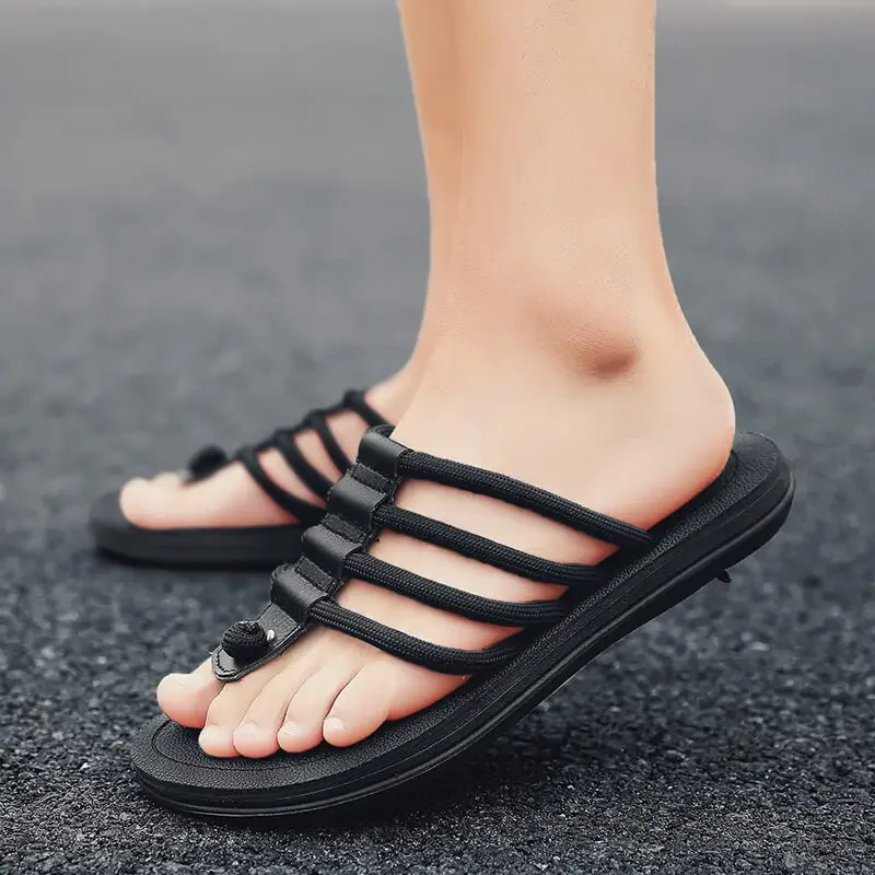 Sandal Pria Anti Selip Sandal Herringbone Sandal Pantai Kasual Pria Nyaman dan Sejuk Di Musim Panas