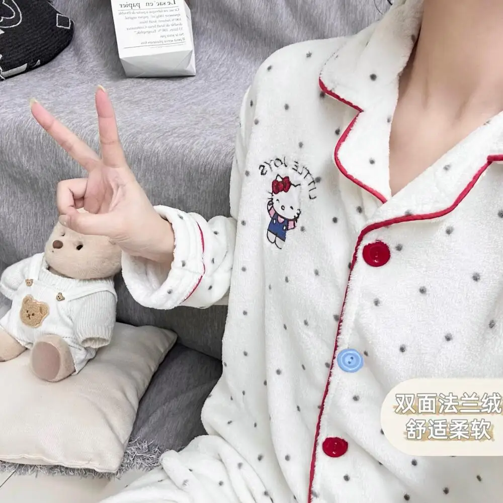 Anime Hello Kitty Pyjama Broek Cartoon Kawaii Stijl Ijs Zijde Vrouwen Pyjama Student Nachtkleding Sweetheart Meisje Pyjama Sets