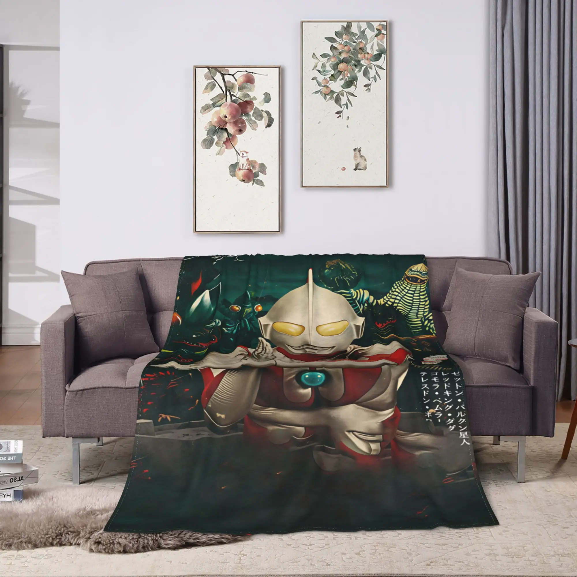 Ultraman Tiga Zero  Soft Blanket  Decorative Plush Bedding Throws Funny Outdoor Flannel Bedspread Sofa Bed Cover