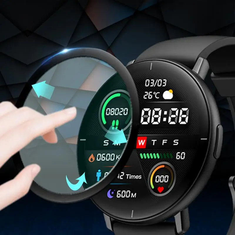 Smartwatch Screen Protective Film Fingerprint-proof High Transparency Watch Screen Protector Lite 3D Full Coverage  Film