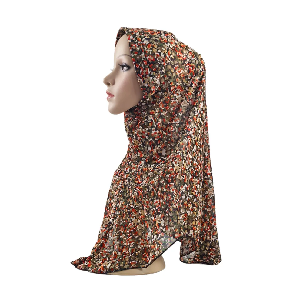 

New Hijab Muslim Women Amira Turban Floral Print Hijabs Islamic Instant Ready To Wear Scarf Shawl Wrap Arab Prayer Headscarf