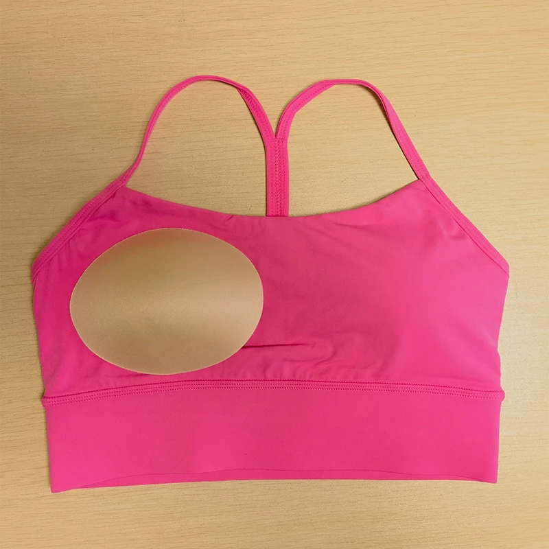 Collant Gilet da yoga Reggiseno sportivo tinta unita a forma di Y Reggiseno fitness da donna Top sportivo da palestra antiurto ad alta resistenza con imbottitura sul petto