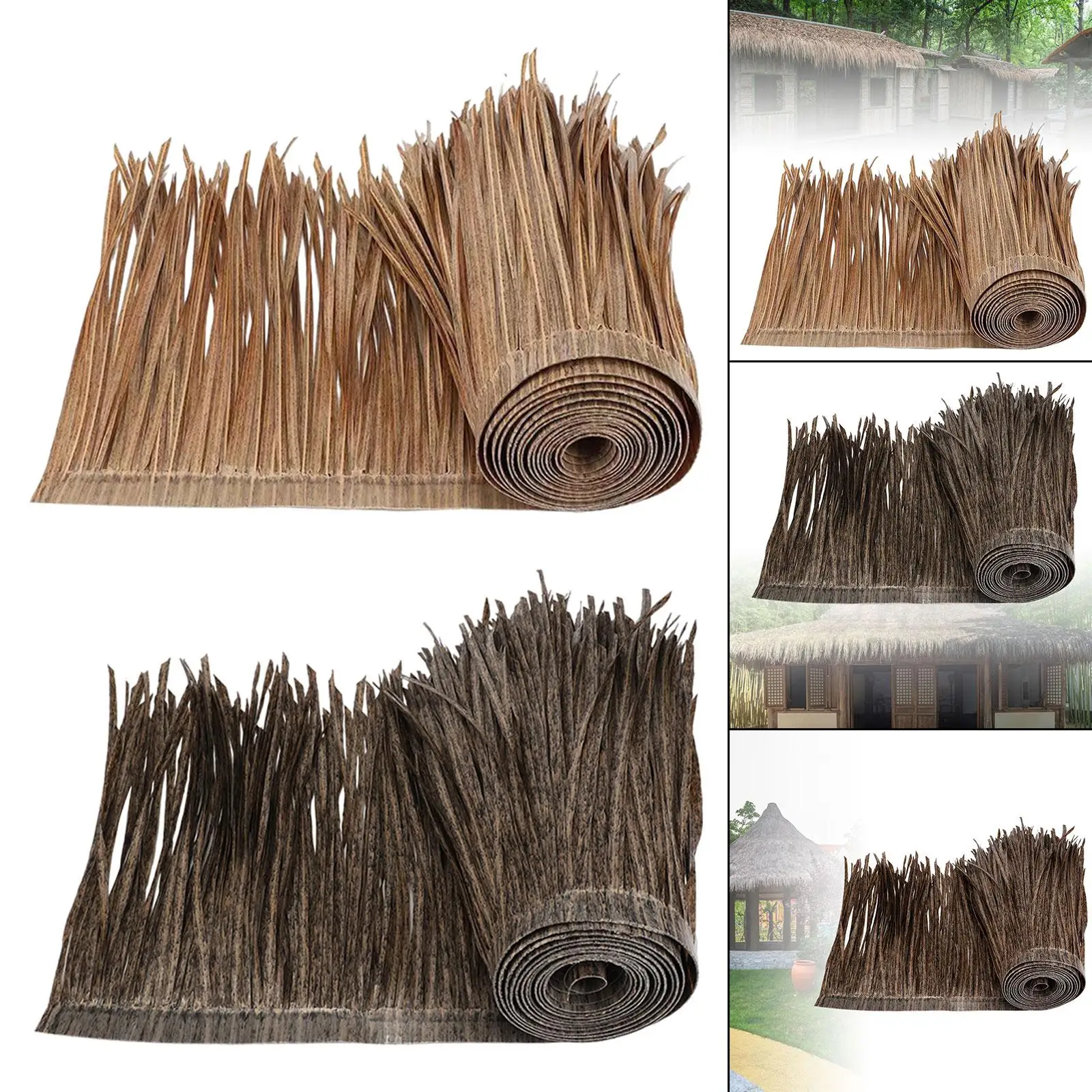 

Roof Thatch Artificial Palm Thatch Rolls 39"x20" Universal Synthetic Thatch