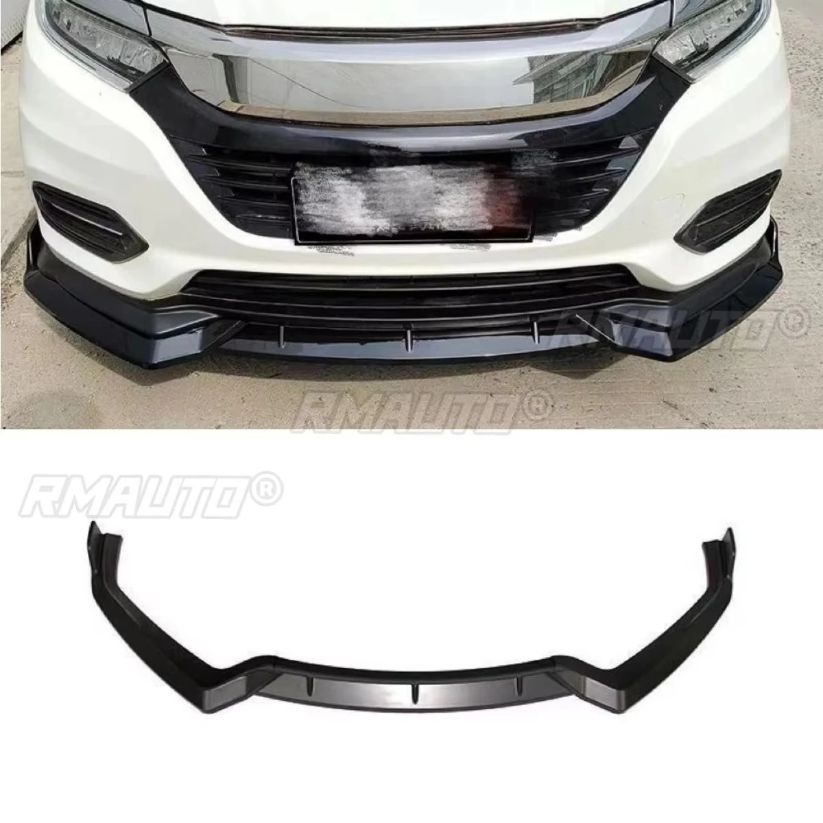 For Honda VEZEL XR-V 2019-2021 Car Front Bumper Lip Splitter Diffuser Spoiler Body Kit Gloss Black Bumper Lip Modification Part
