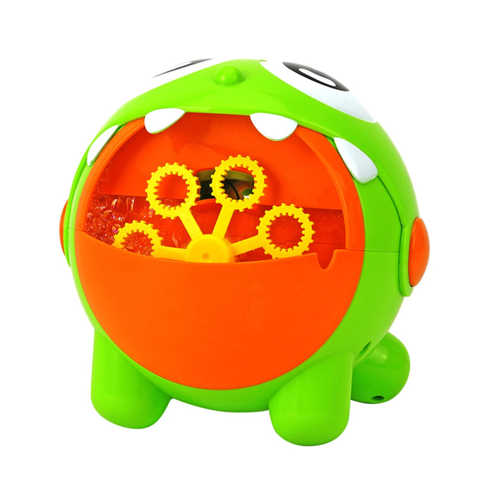 Automatische Seifenblasenmaschine, kabellos, Cartoon-förmiger Seifenblasenhersteller und Gebläse, wiederaufladbares USB-Babybadespielzeug für Kinder