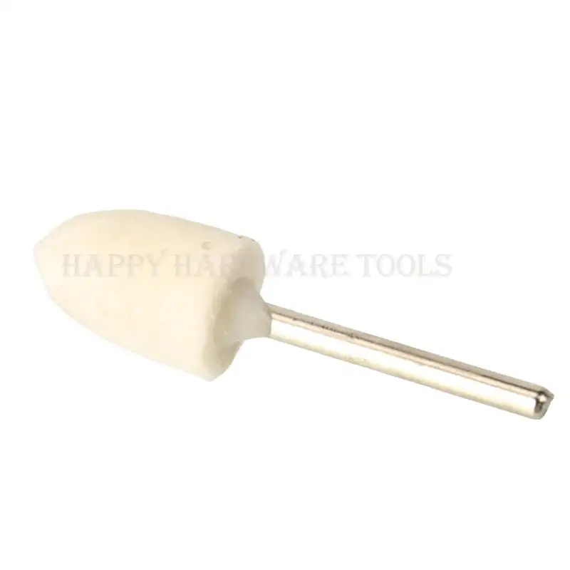 Roda Poles Wol Felt dengan Shank 3mm untuk Mesin Gerinda, Bor, dan Alat Putar, Grit 12mm