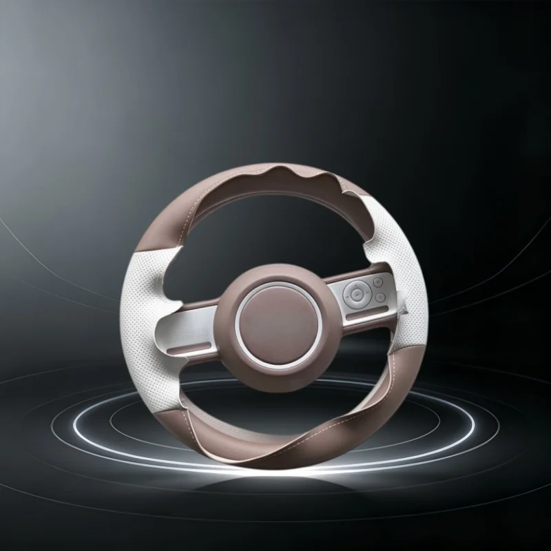 Car Steering Wheel Cover Non-Slip Microfiber Leather For Wuling Hongguang mini 3 Macaron Bingo Plus Steering Wrap Braid Cover