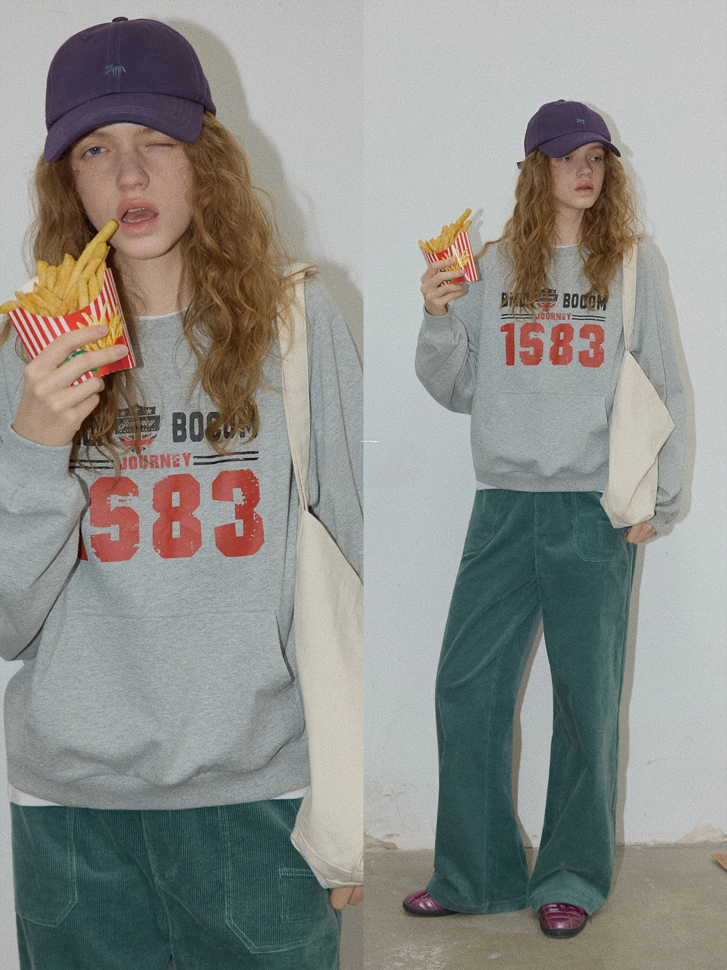 

Женский свитшот BMLT Warm Song из 100% хлопка, свободный крой, круглый вырез, с принтом, в стиле ретро, корейский стиль, длинный рукав