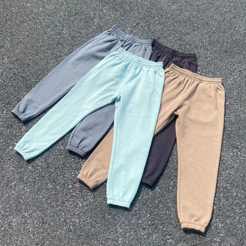 Men's Sports Pants Washed and Made of Old High Street Loose Cotton Trousers Unisex Sanitary Britches Casual Sports Pants Trend