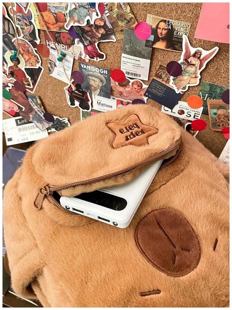 Novo bonito dos desenhos animados capivara saco para mulheres meninos meninas grande capacidade única kawaii animal mochila de viagem casual versátil mochila