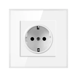 NYWP Luxury Crystal Tempered Glass Panel 1 Gang 2 Way Light Switch On / Off Wall Switch With LED Indicator 16A AC 250V