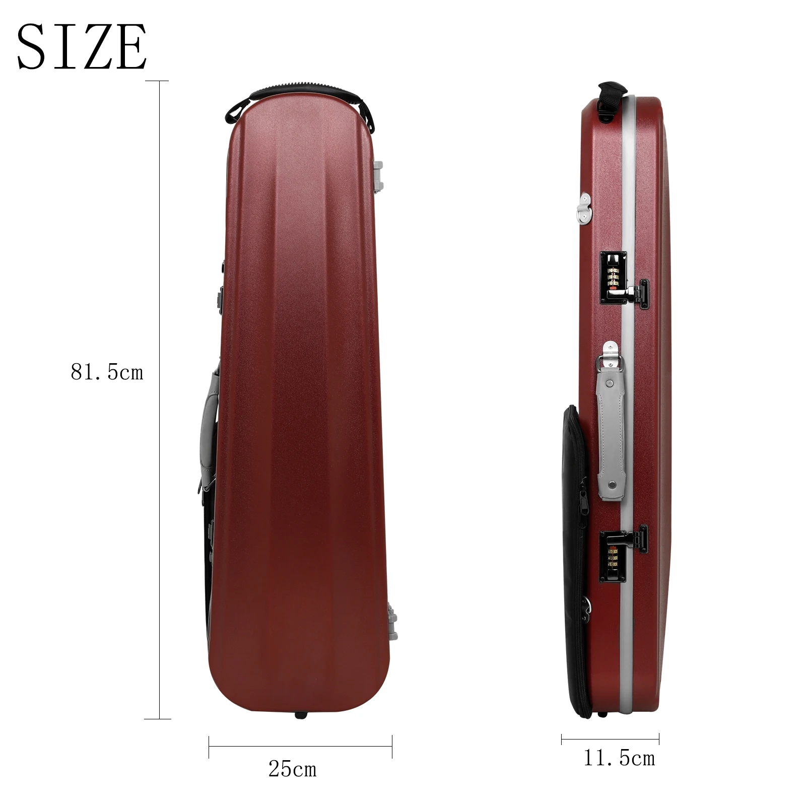 IRIN 4/4 Violin Case Carbon Fiber Box Double Shoulder Strap Bag