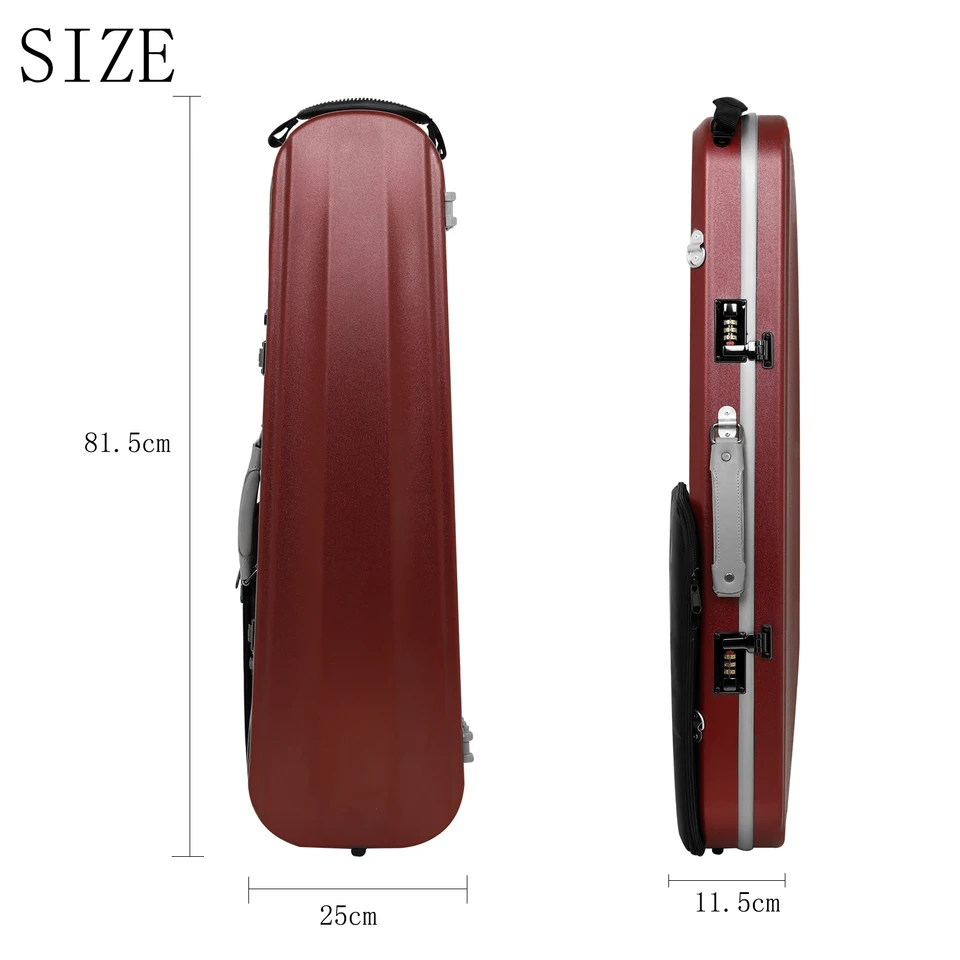 IRIN 4/4 Violin Case Carbon Fiber Box Double Shoulder Strap Bag