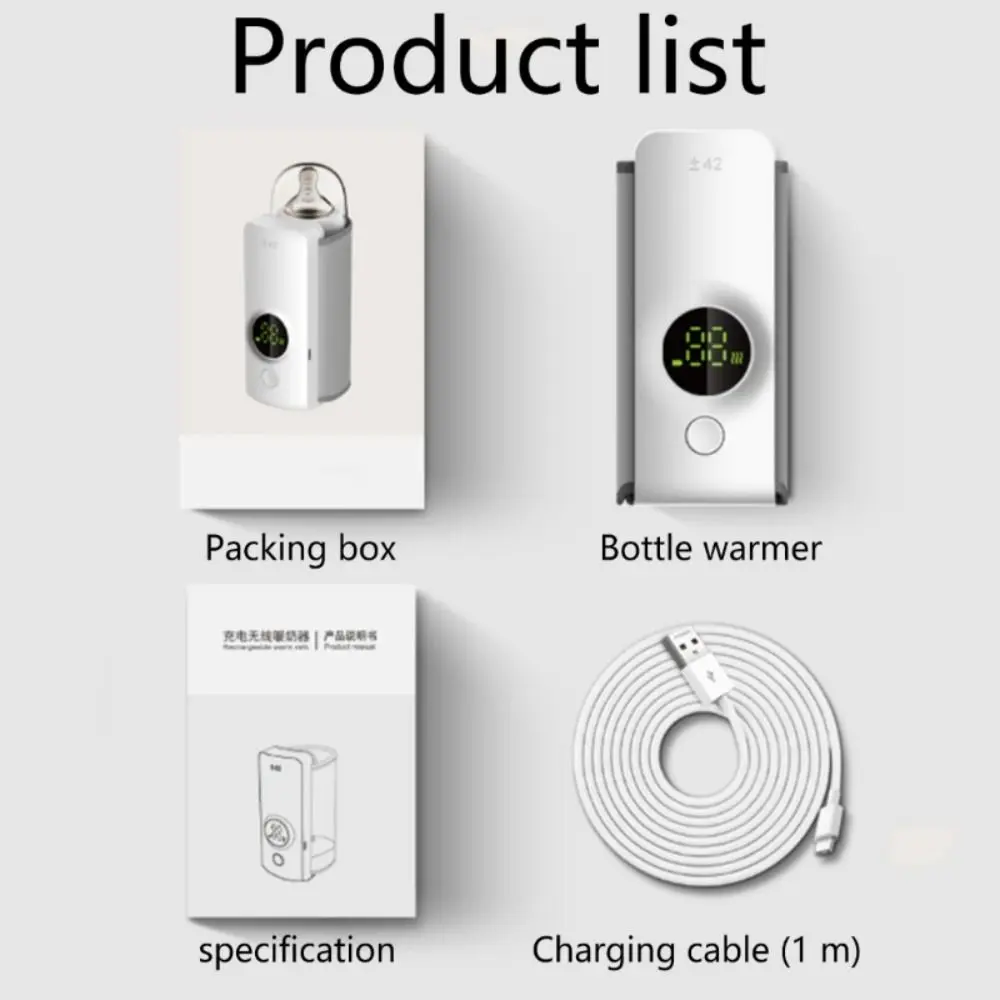 Constant Temperature Baby Bottle Warmer Wireless Digital Display Milk Warmer Rapid Warming Portable Bottle Insulation Cover