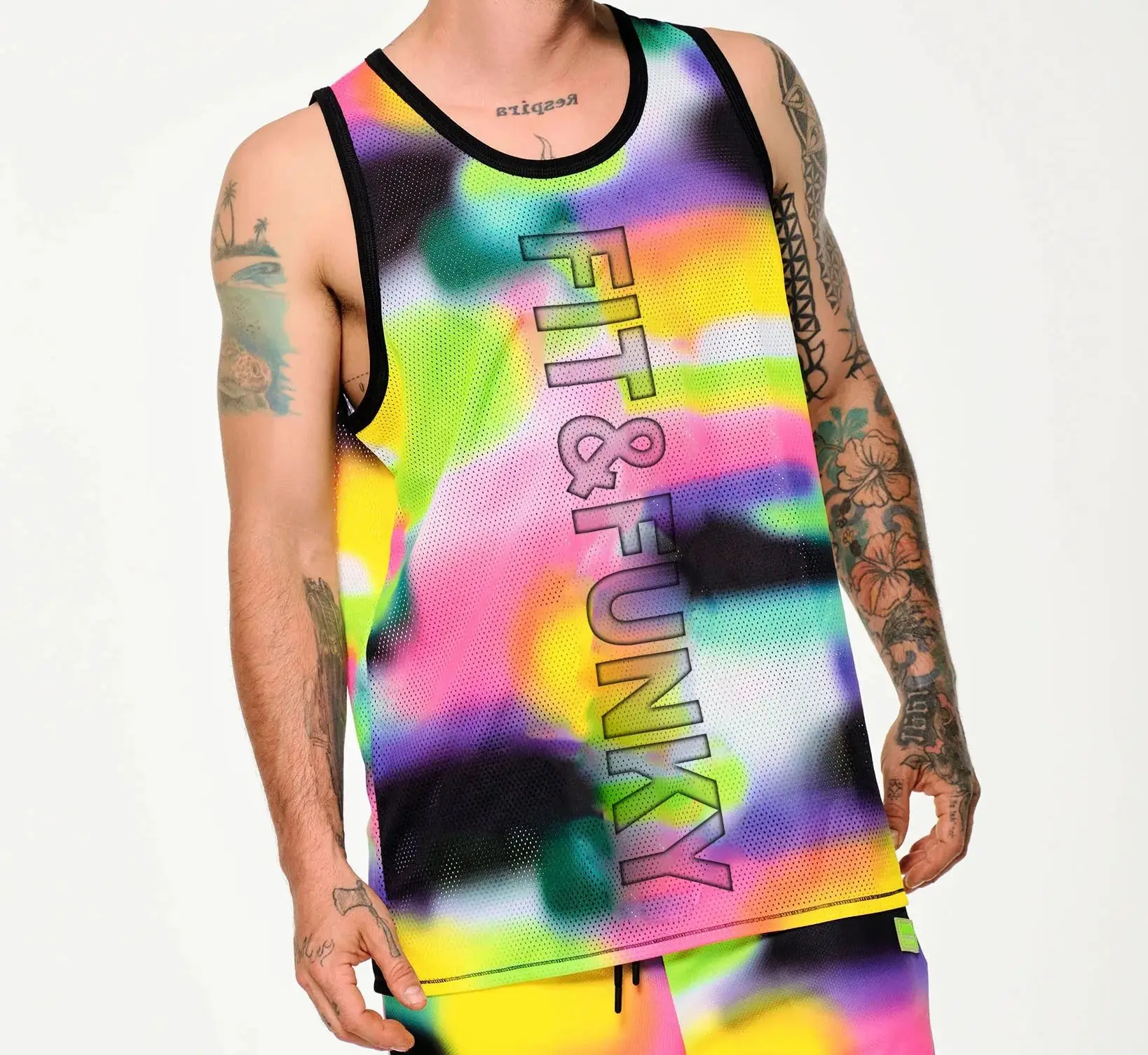 ABCDE Men's and Women's Sports Fitness Running Sports Dancing Group Sleeveless Vest 0048