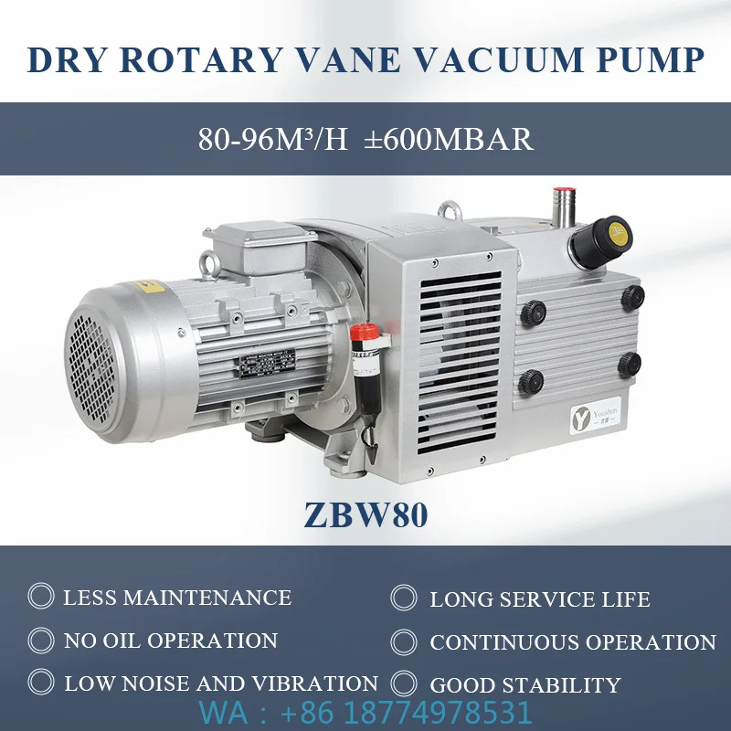 Automotive Industry Low Pressure 2.2kW Electric MotorZBW80E BVF80 Oil-Free  Vacuum Pump for CNC Routers