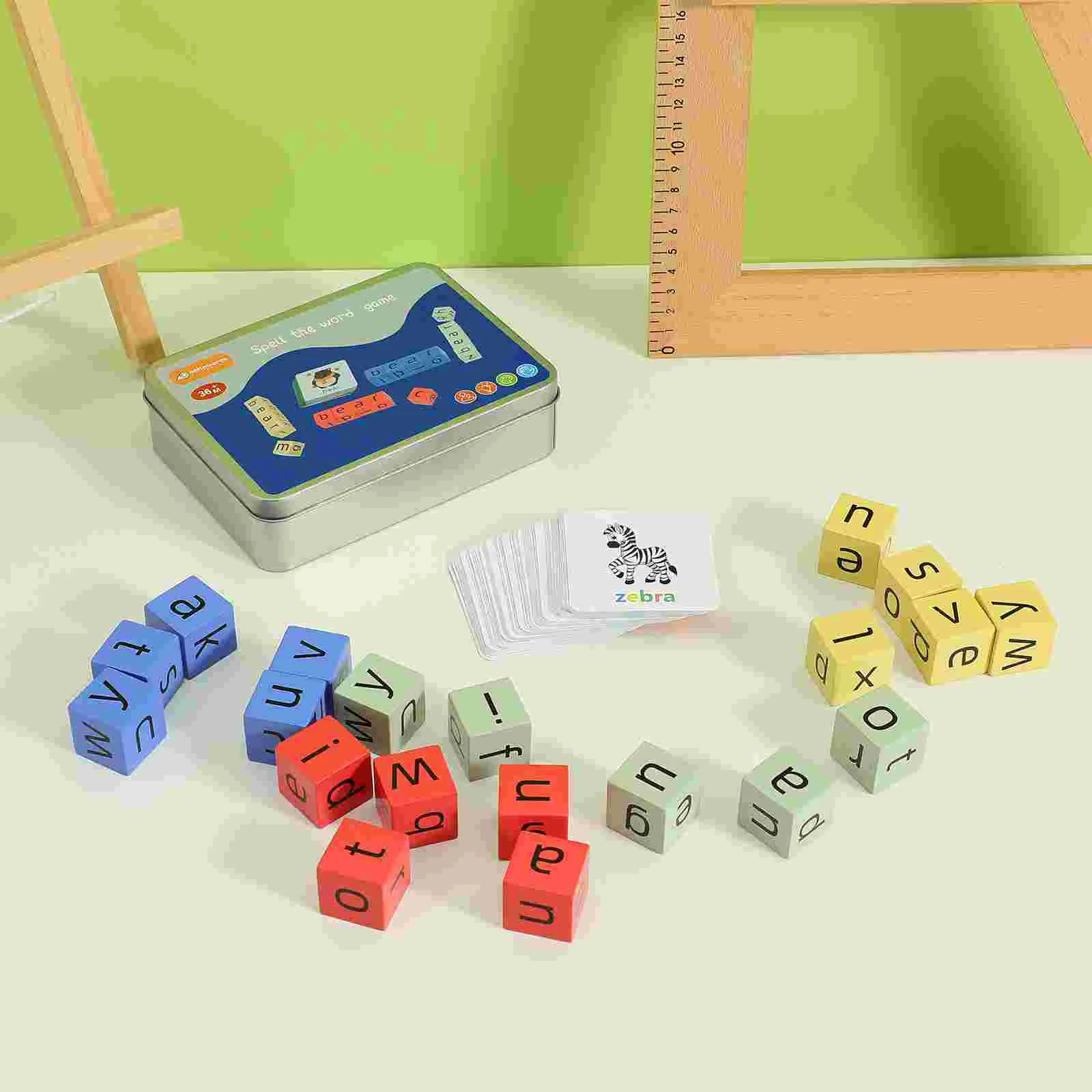 Desktop English Card Spelling Words Child Kids Toys Wooden Letter Matching Game