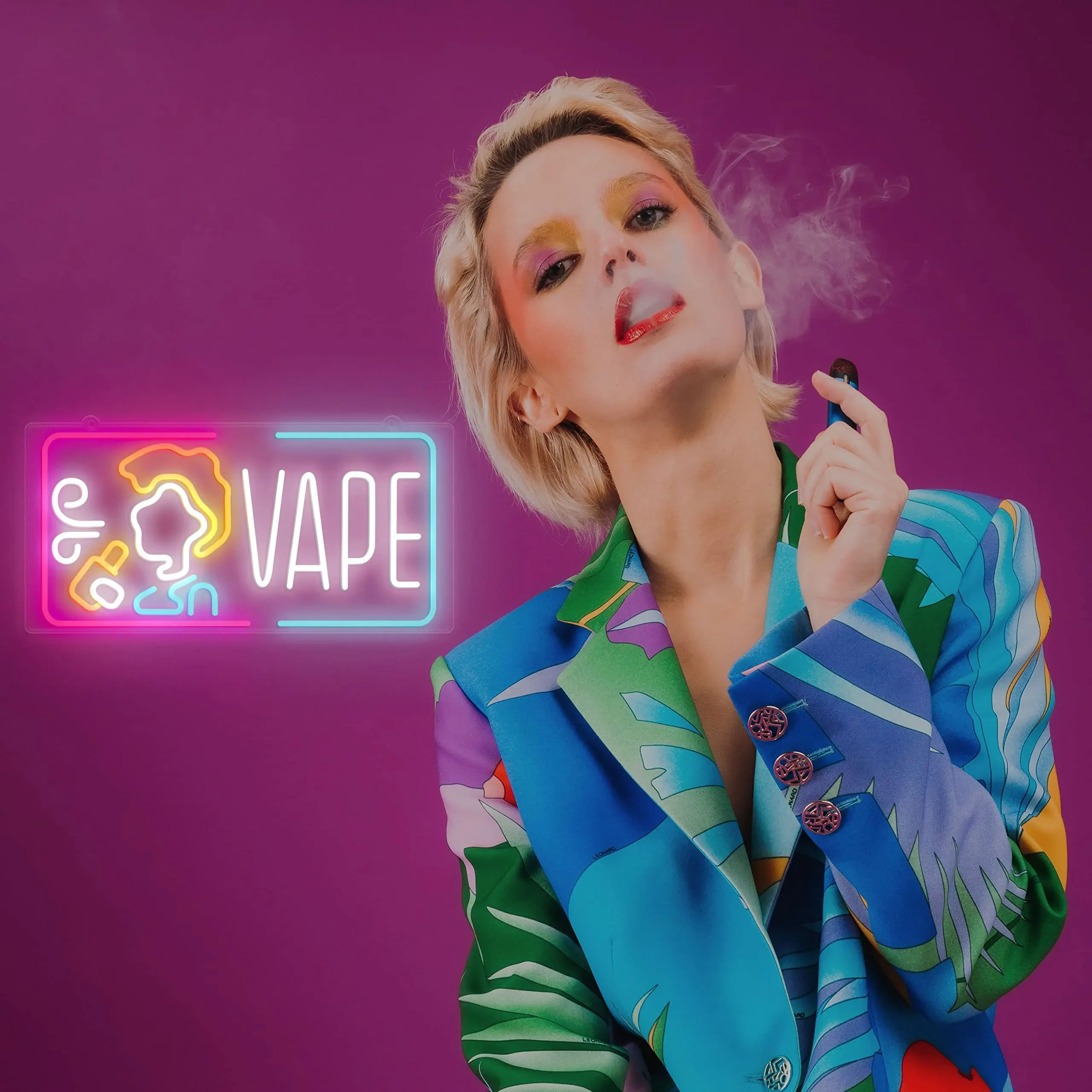Vape Shop 비즈니스 광고용 네온 사인, 남자 동굴 조명, 수제 LED 아트 장식, 흡연 라운지용 분위기 네온 조명