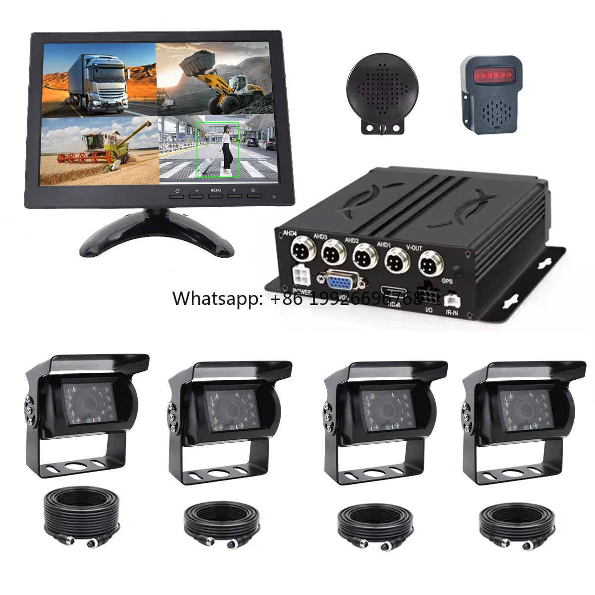 

4 Channel AI BSD 1080P Camera Mobile MDVR with Alarm Speaker for Bus Truck Taxi Fleet Management System MDVR